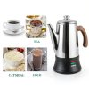 Electric Coffee Percolator APOXCON 8 Cup Stainless Steel Wood Handle-7