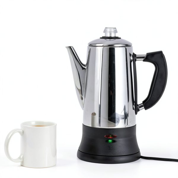 12-Cup Electric Coffee Percolator Fox Valley Traders Stainless Steel-1