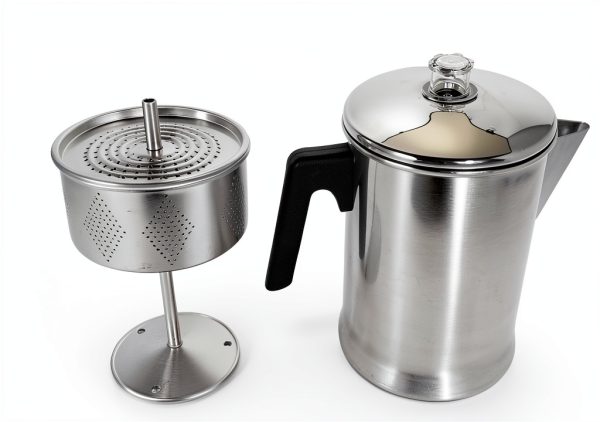 MIRRO Aluminum Stove Top Percolator 9 Cup Silver Home Camping-4