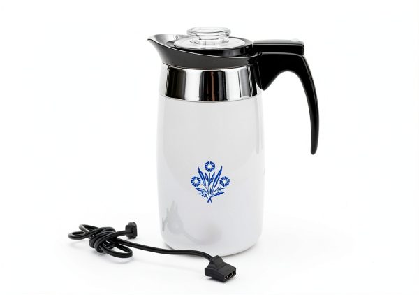 Corning Ware Blue Cornflower 10 Cup Electric Percolator Retro-2