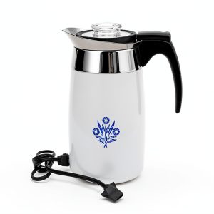 Corning Ware Blue Cornflower 10 Cup Electric Percolator Retro-0