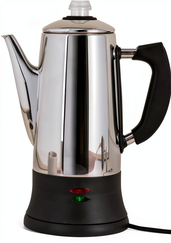 12-Cup Electric Coffee Percolator Fox Valley Traders Stainless Steel-0